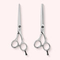 Eclipse 6.0" Soft Shear Set – Japanese handmade Eclipse 6" hair shear and TH-30 6" thinning shear side by side