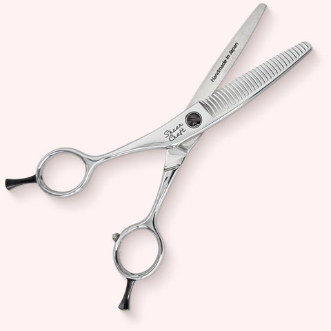 Aura 6030 Lefty Japanese handmade hair shear – open front view