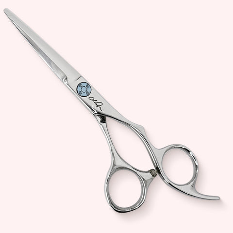 Chris Jones Signature 5.75 Japanese handmade hair shear – closed, front view