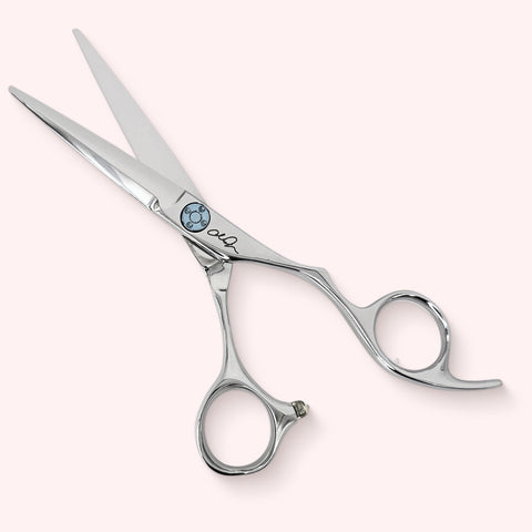 Chris Jones Signature 5.75 Japanese handmade hair shear – open, front view