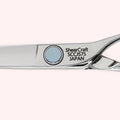 Chris Jones Signature 5.75 Japanese handmade hair shear – close-up of back engraving