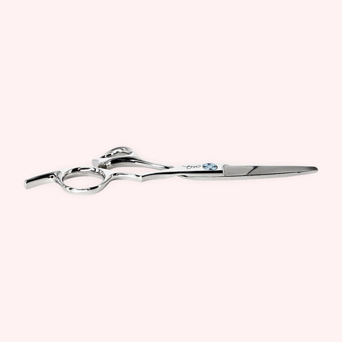Chris Jones Signature 5.75 Japanese handmade hair shear – side profile, reverse