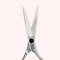 Eclipse 5.0 Japanese handmade hair shear – close-up of open blades and pivot