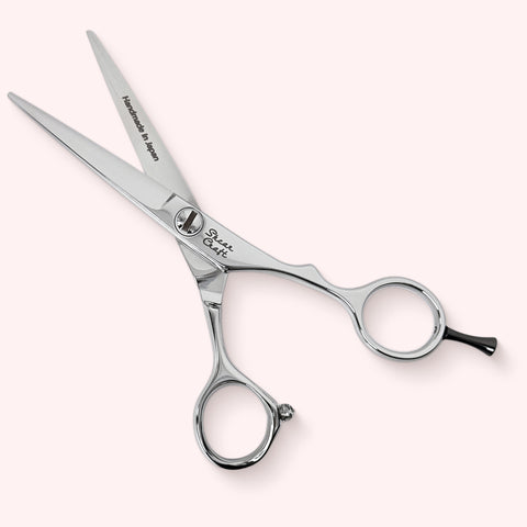 Eclipse 5.5 Japanese handmade hair shear – open, front view