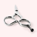 Eclipse 6" Japanese handmade hair shear – end-on view of finger rings