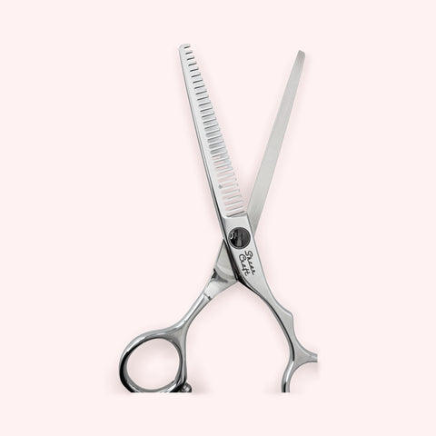 Eclipse TH-30 6" thinning Japanese handmade hair shear – close-up of thinning teeth and logo
