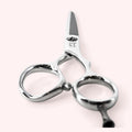 Eclipse TH-30 6" thinning Japanese handmade hair shear – end-on view of finger rings