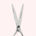 Genesis 6.25" Japanese handmade hair shear – close-up of open blades