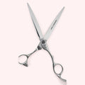 Genesis 6.75" Japanese handmade hair shear – open close-up