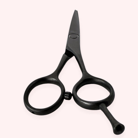 Kuro 5.5 Japanese handmade hair shear – upright view of handles, front