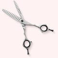 Lacerta SC-6013 Japanese handmade hair shear – open, front view