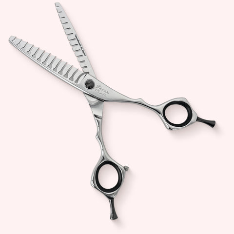 Lacerta SC-6013 Japanese handmade hair shear – open, front view
