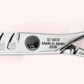 Lyra 6.5" Japanese handmade hair shear – close-up of back engraving
