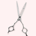 Lyra 6.5" Japanese handmade hair shear – open close-up