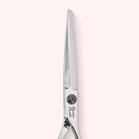 Orbit 6" Japanese handmade hair shear – closed front blade close-up
