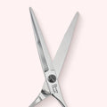 Orbit 6" Japanese handmade hair shear – open front blade close-up