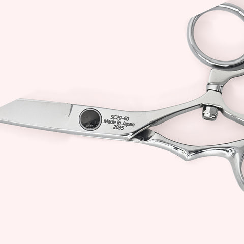 Orbit 6" Japanese handmade hair shear – engraving close-up 2