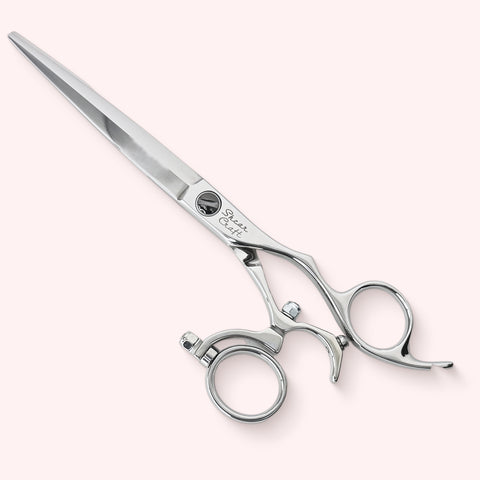 Orbit 6.5" Japanese handmade hair shear – closed front, second angle
