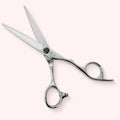 Stella 5.5 Japanese handmade hair shear – open, front view