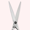 Stella 5.5 Japanese handmade hair shear – close-up of open blades