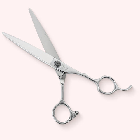 Titan 6.0 Japanese handmade hair shear – open, front view