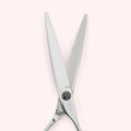 Titan 6.0 Japanese handmade hair shear – close-up of open blades