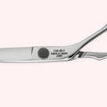Titan Slim 6.0 Japanese handmade hair shear – close-up of model engraving