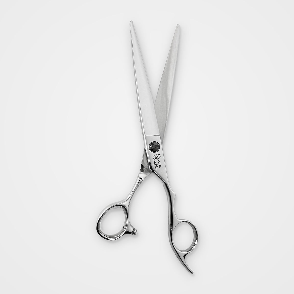 Stella 7.0" Wet/Dry Shear by ShearCraft, open and upright on a light grey background